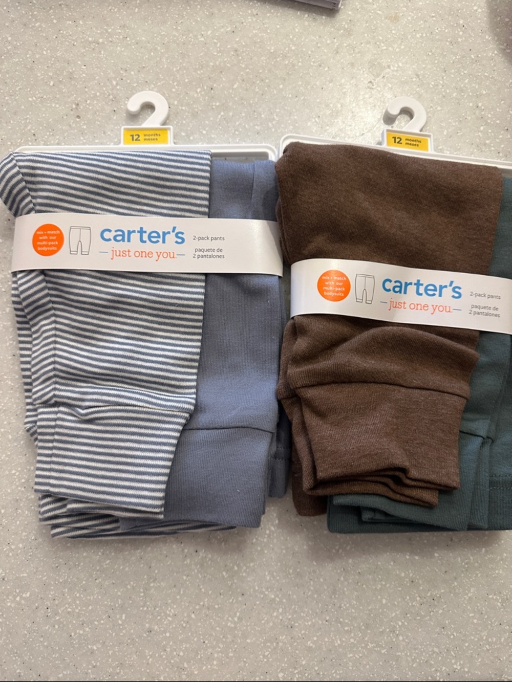 Carter's 4-Pack Toddler Casual Pants – Blue Stripe, Light Blue, Brown, Teal
